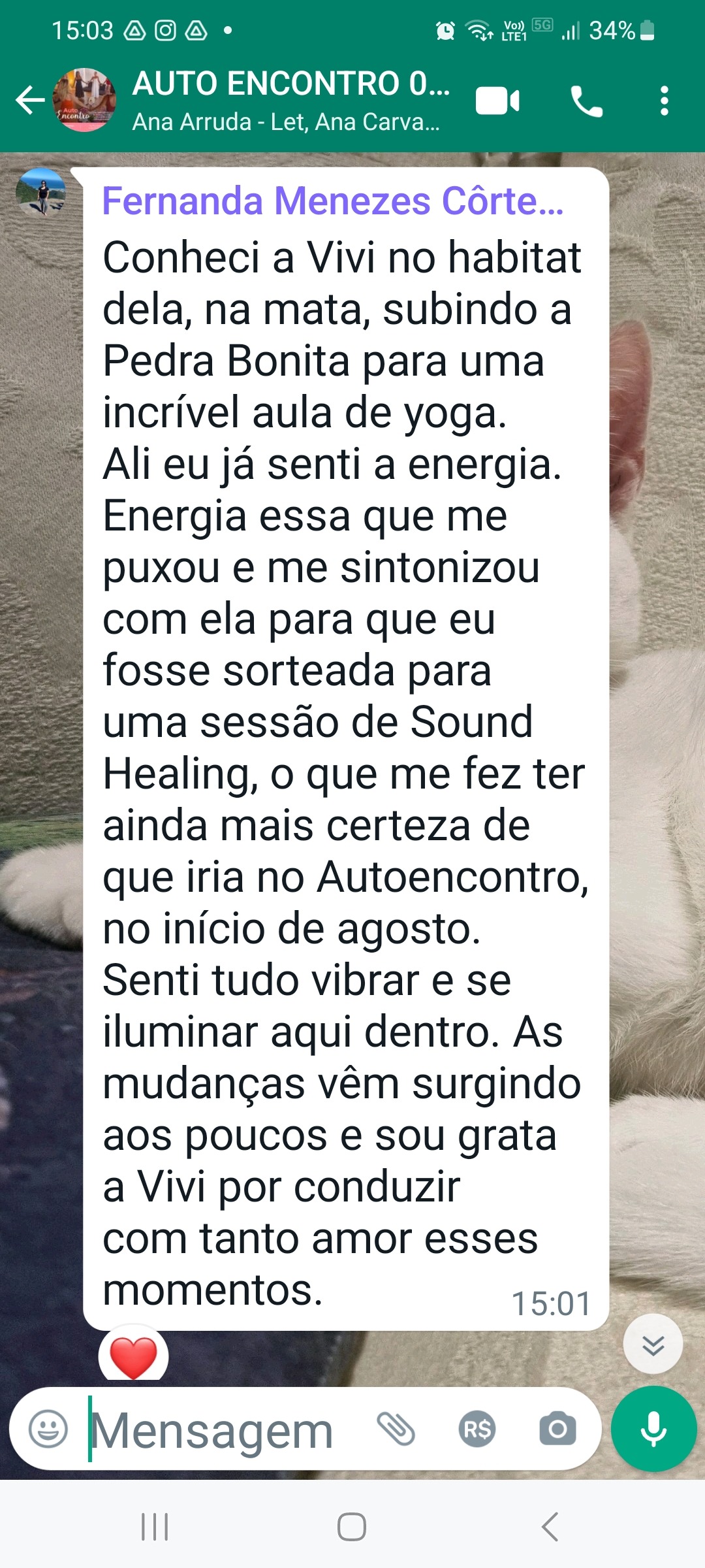 depoimento Fernanda sobre o AUTOENCONTRO